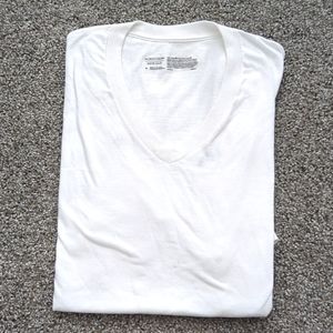 Unworn White Nordstrom V-Neck T-shirt